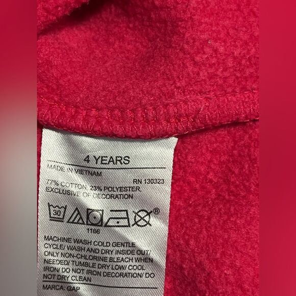 GAP Girl Pink Fleece Sweatshirt & Jogger Pants Set Sz 4 - Picture 7 of 8